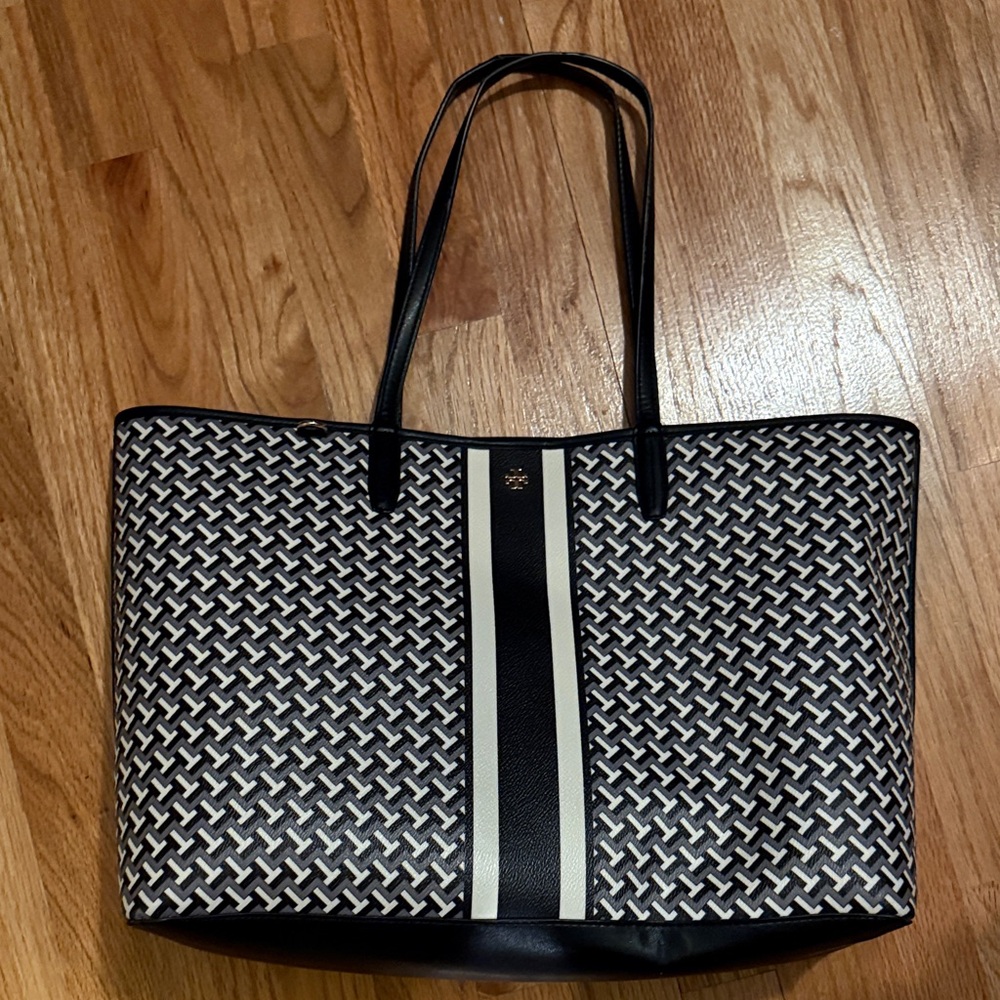 Tory Burch Black and White Tote Bag